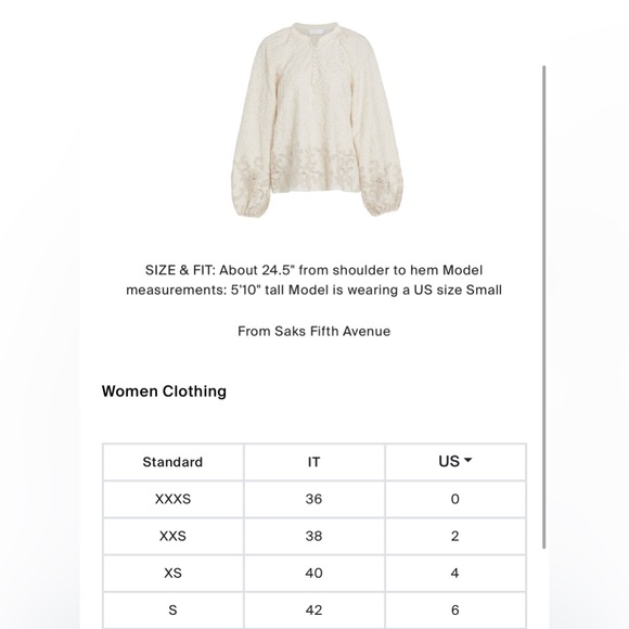 JONATHAN SIMKHAI Embroidered Balloon-Sleeve Blouse $495 - Picture 2 of 2